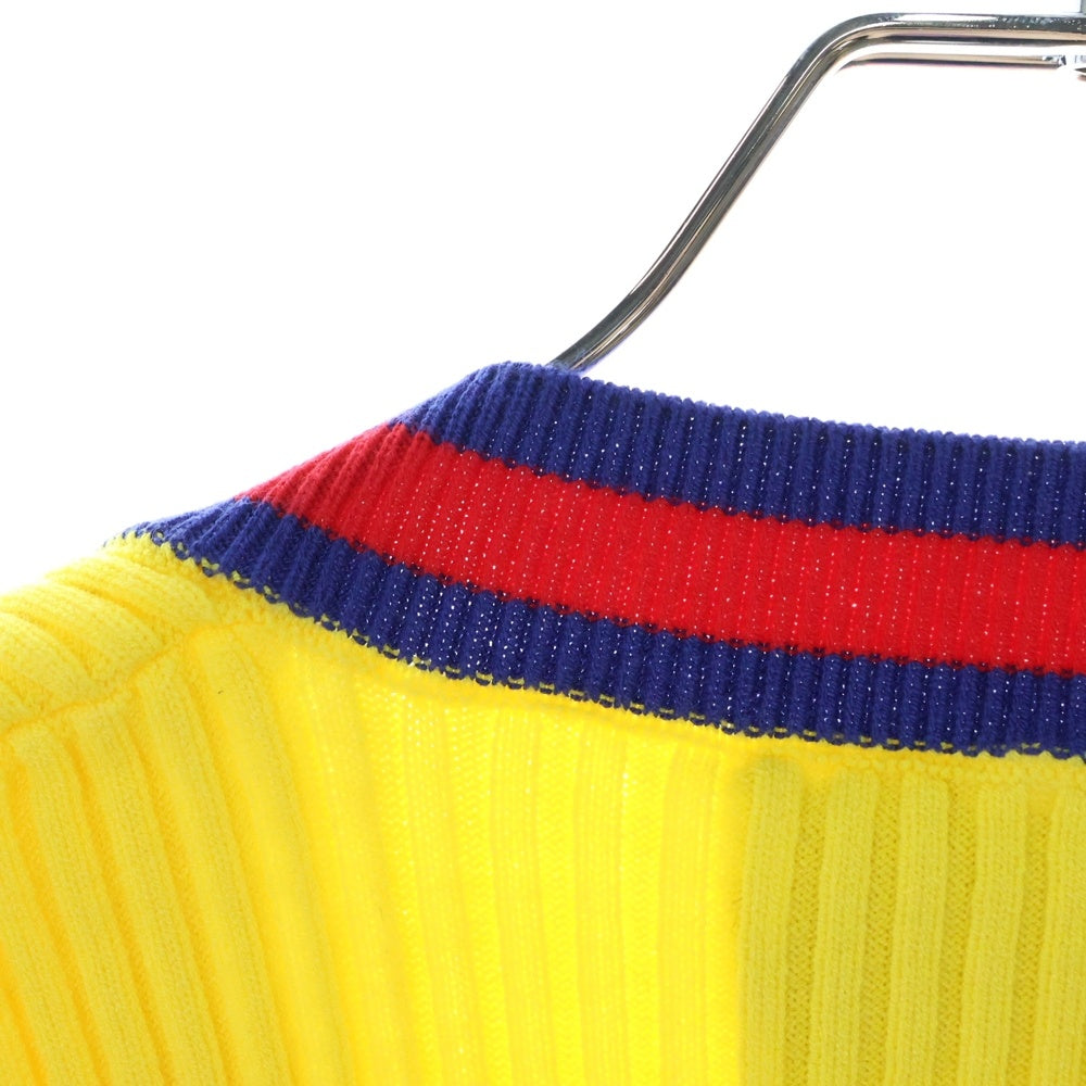 GUCCI(グッチ) ハイゲージ タイト Vネック リブ ニット セーター レディース イエロー 756271 XKC71