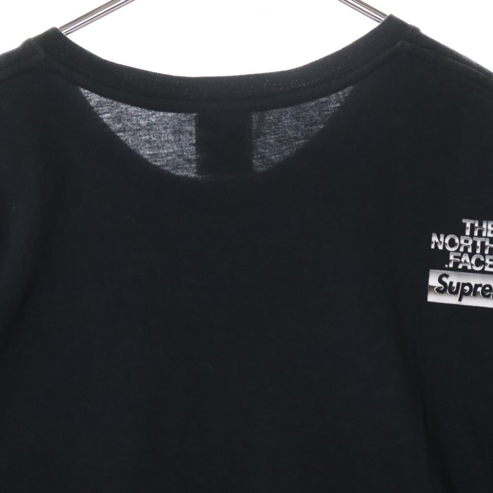 SUPREME(シュプリーム) 18SS ×THE NORTH FACE Metallic Logo Tee ノースフェイス メタリックロゴプリント クルーネック カットソー 半袖Tシャツ ブラック