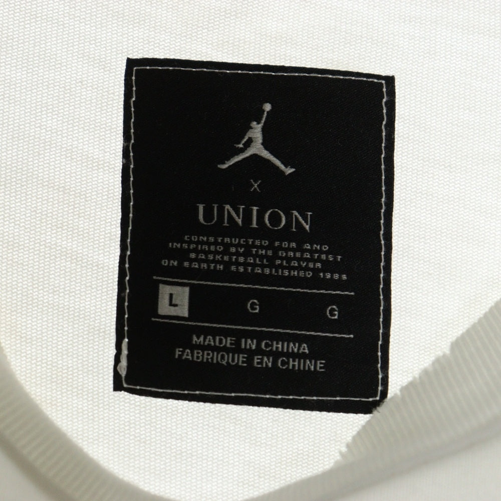 NIKE(ナイキ) JORDAN BRAND ×UNION M J L/S T-SHIRT ジョーダン ブランド ユニオン ロングスリーブ クルーネック長袖Tシャツ カットソー ホワイト/ブラック DM2842-133