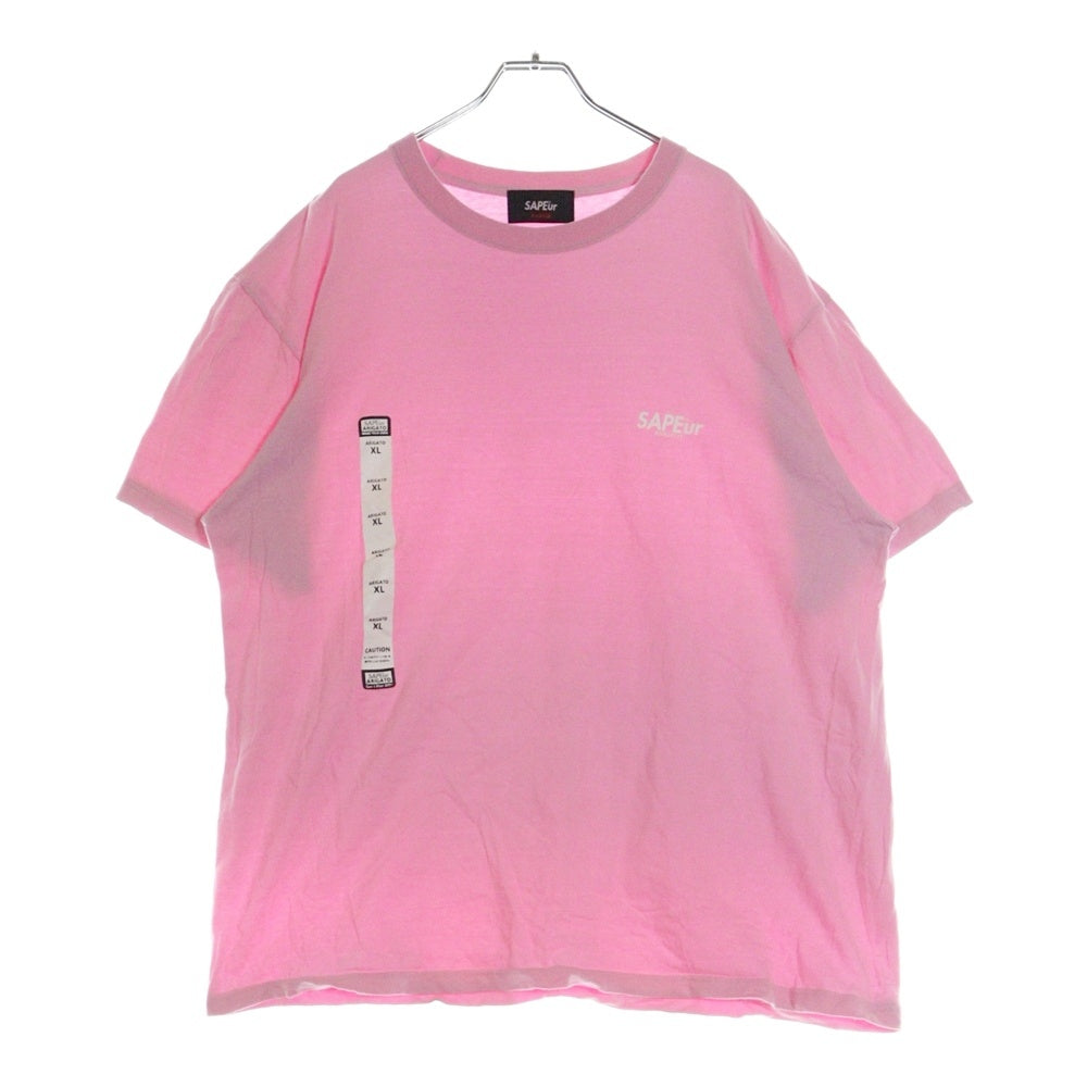 SAPEur(サプール) ロゴプリント クルーネック半袖Tシャツ カットソー ピンク