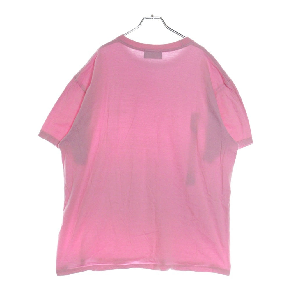 SAPEur(サプール) ロゴプリント クルーネック半袖Tシャツ カットソー ピンク