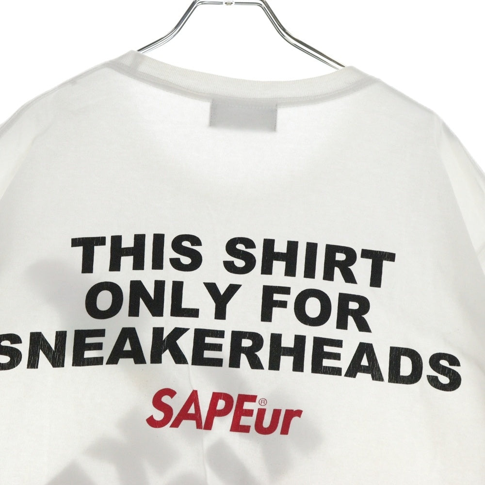 SAPEur(サプール) LIKE A KICK'S ライク ア キックス 両面プリント クルーネック半袖Tシャツ カットソー ホワイト