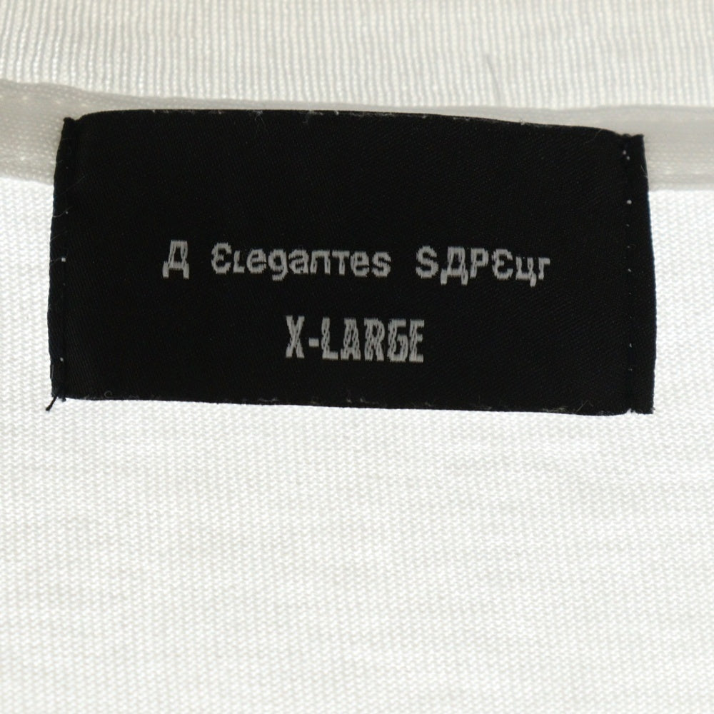 SAPEur(サプール) LIKE A KICK'S ライク ア キックス 両面プリント クルーネック半袖Tシャツ カットソー ホワイト