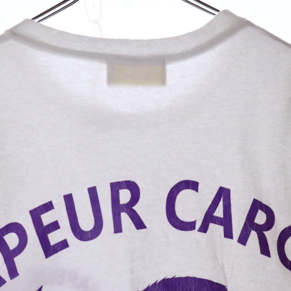 SAPEur(サプール) 両面ロゴプリント クルーネック半袖Tシャツ カットソー ホワイト/パープル