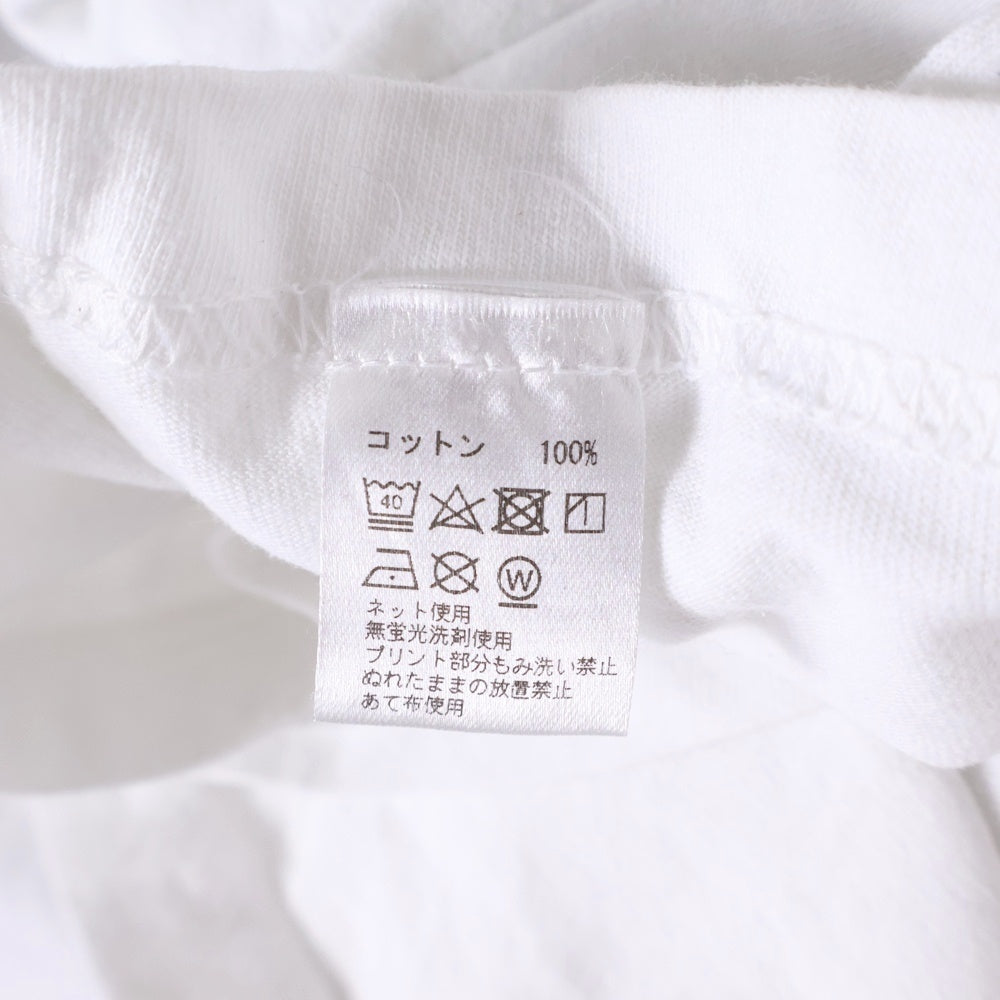 SAPEur(サプール) 両面ロゴプリント クルーネック半袖Tシャツ カットソー ホワイト/パープル