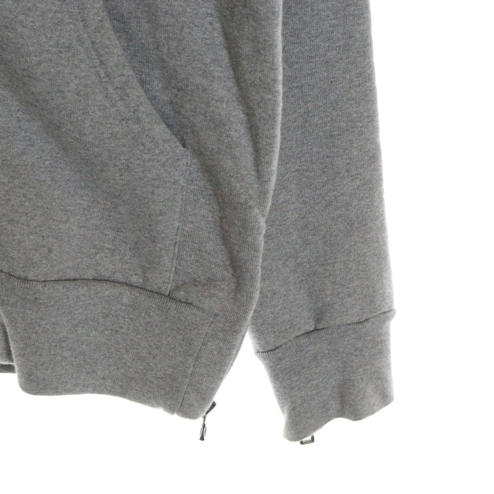BALMAIN(バルマン) サイドジップ コットン ジップアップスウェットパーカー グレー J658B203