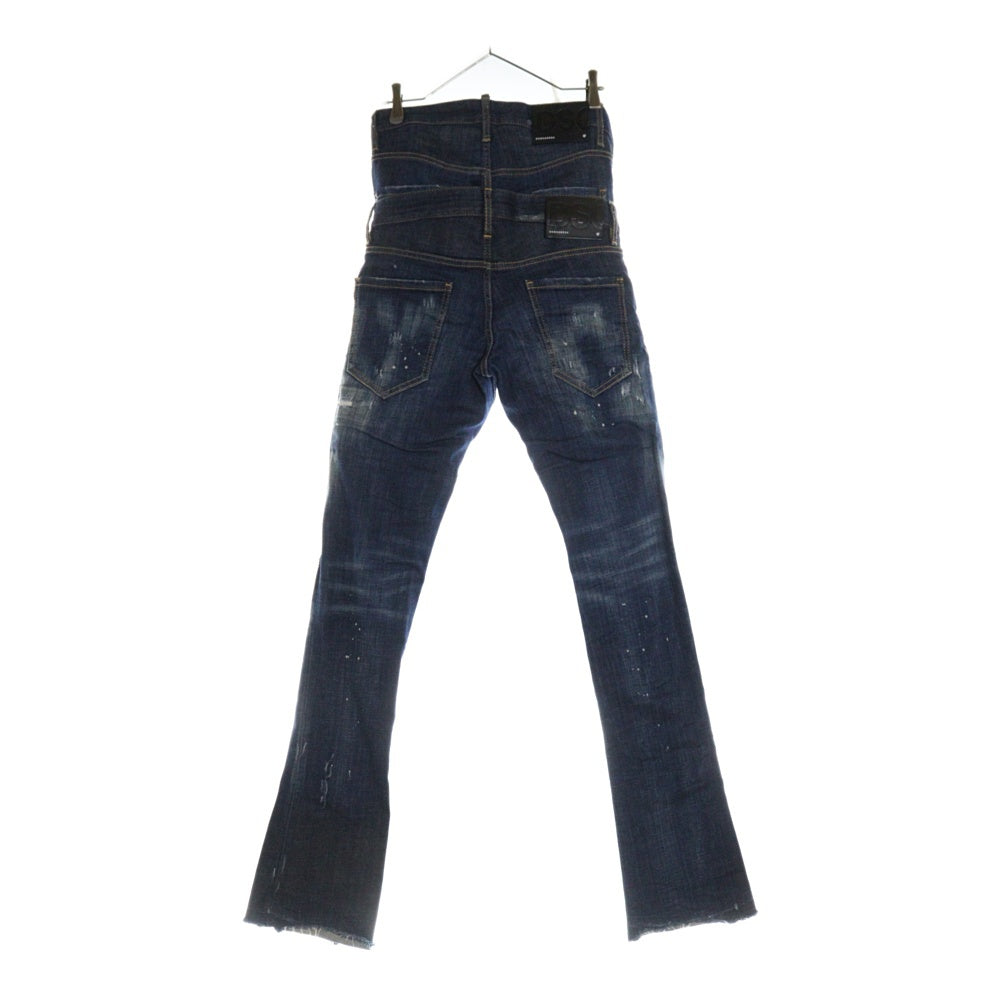 DSQUARED2(ディースクエアード) 20AW Twin Pack Straight Leg Sharpei Jean ツインパック レイヤード クラッシュ加工 デニムパンツ インディゴ S71LB0812