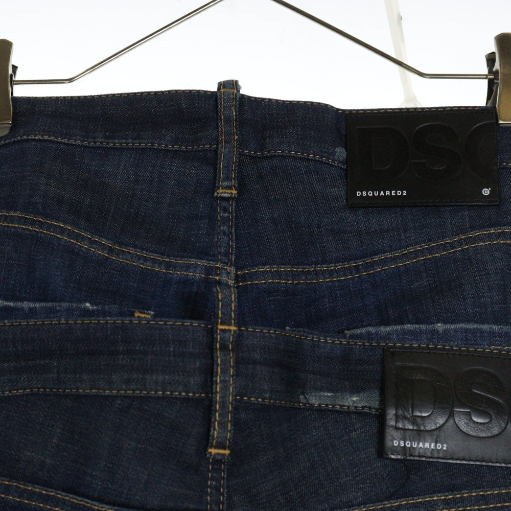 DSQUARED2(ディースクエアード) 20AW Twin Pack Straight Leg Sharpei Jean ツインパック レイヤード クラッシュ加工 デニムパンツ インディゴ S71LB0812
