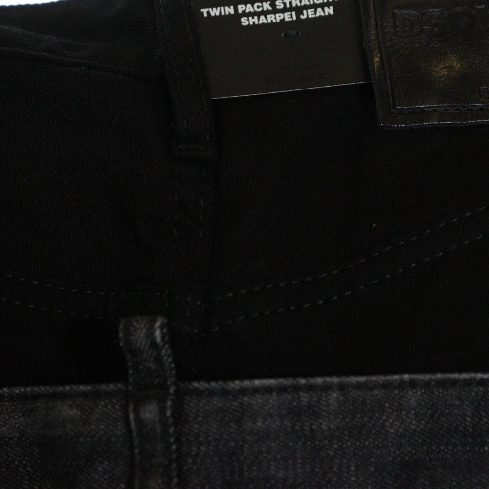 DSQUARED2(ディースクエアード) 20AW Twin Pack Straight Leg Sharpei Jean ツインパック レイヤード クラッシュ加工 デニムパンツ ブラック/グレー S71LB0818