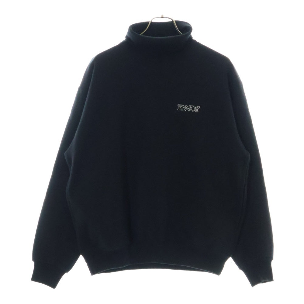 ENNOY(エンノイ) 24AW ELECTRIC LOGO TURTLENECK SWEAT エレクトリックロゴ刺繍 タートルネックスウェット ブラック AW24BRENCT05NTL