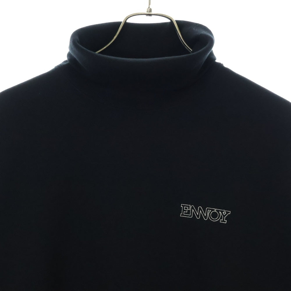 ENNOY(エンノイ) 24AW ELECTRIC LOGO TURTLENECK SWEAT エレクトリックロゴ刺繍 タートルネックスウェット ブラック AW24BRENCT05NTL