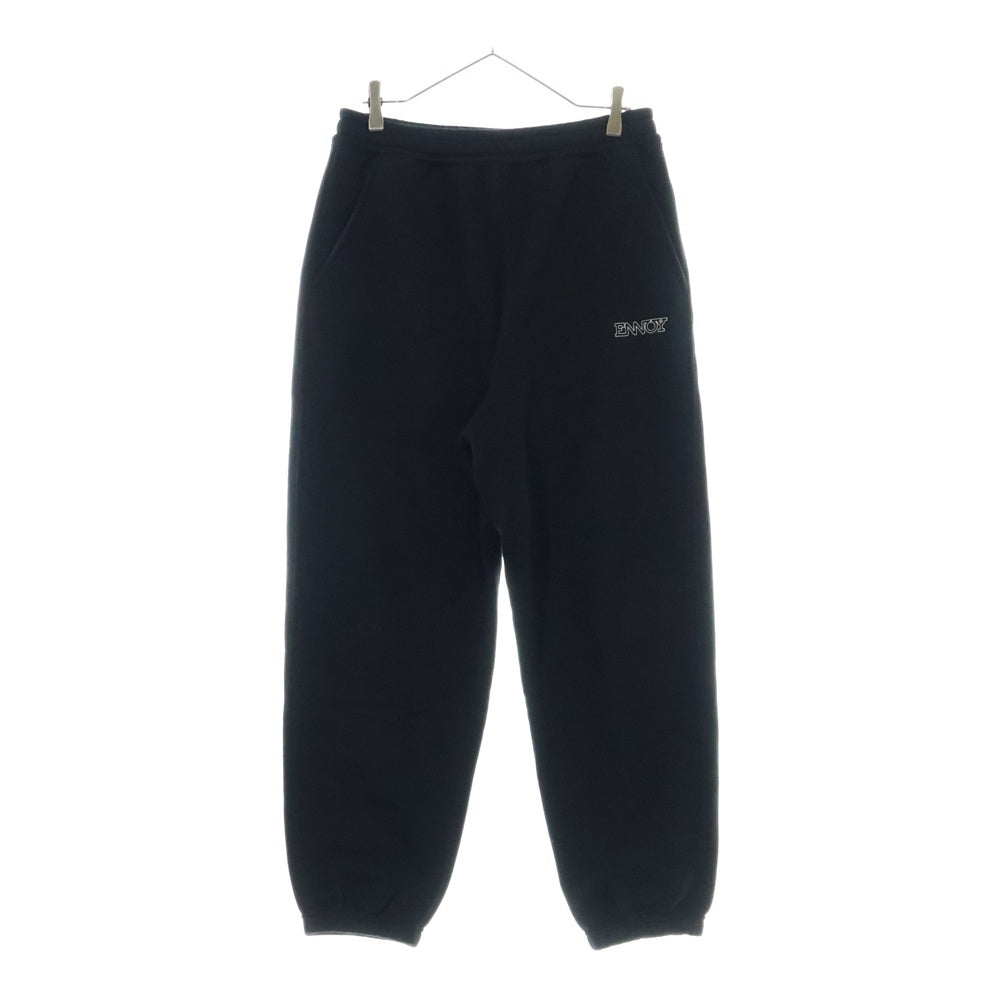 ENNOY(エンノイ) 24AW ELECTRIC LOGO SWEAT PANTS エレクトリックロゴ刺繍 スウェットパンツ ブラック AW24BRENPT07NTL