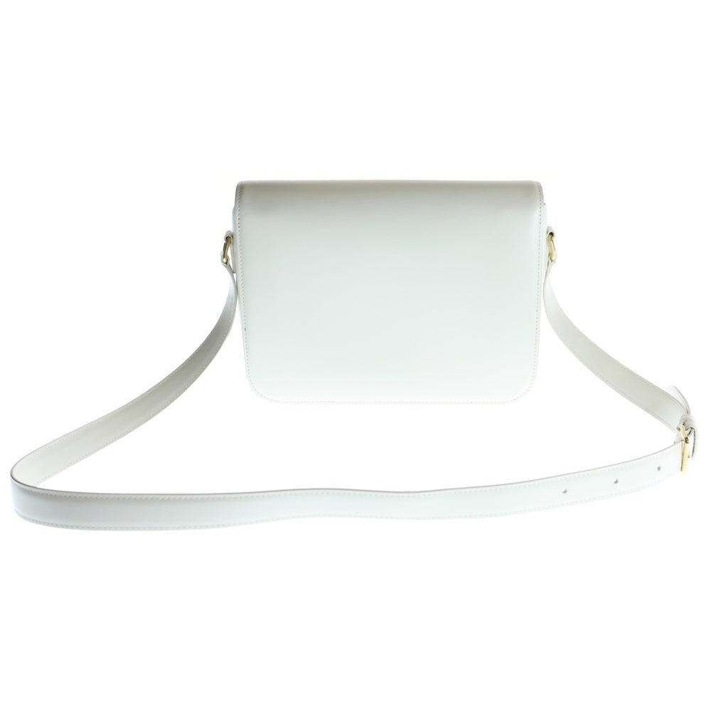 CELINE(セリーヌ) TRIOMPHE LARGE SHOULDER BAG トリオンフ ラージ カーフスキン ショルダーバッグ ゴールド金具 レディース ホワイト 187353BF4