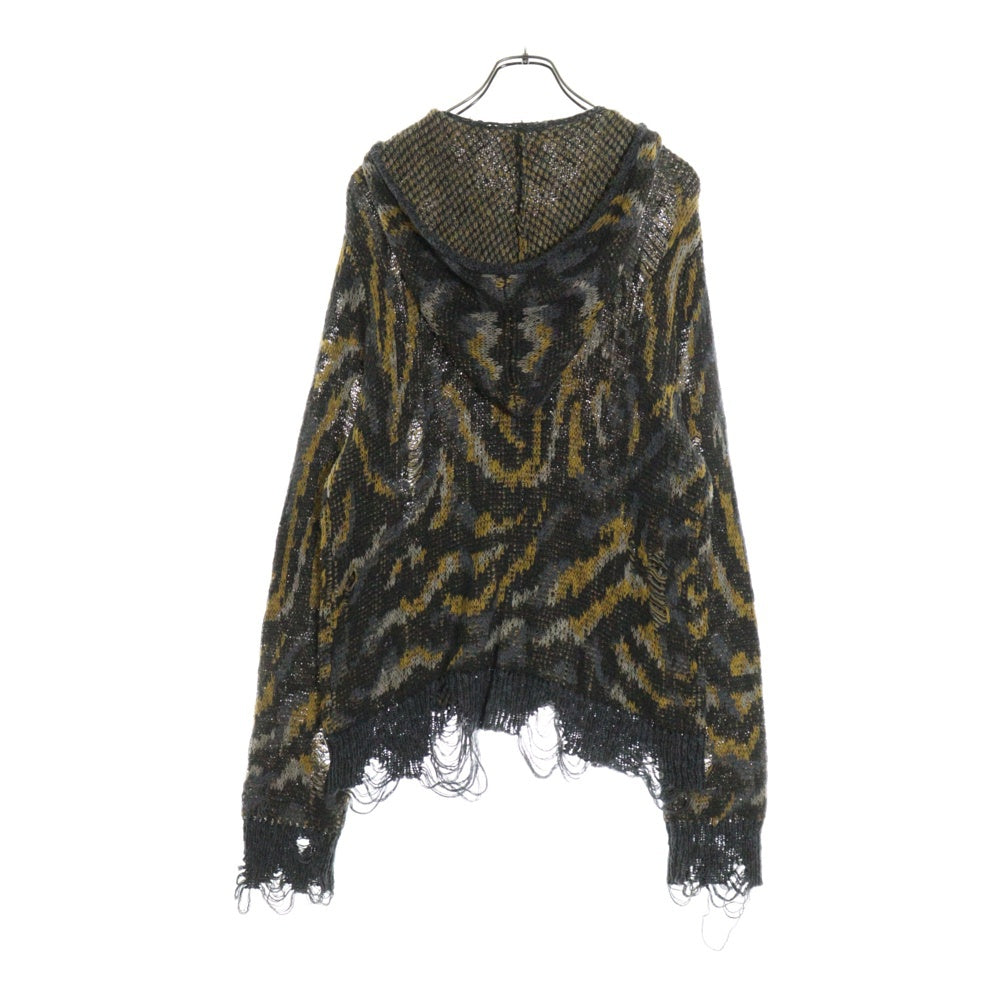 KAMIYA(カミヤ) 25SS CAMOUFLAGE ZIP KNIT HOODIE カモフラージュ ジップアップ フーデット ニット カーディガン セーター マルチ G14HD072-0