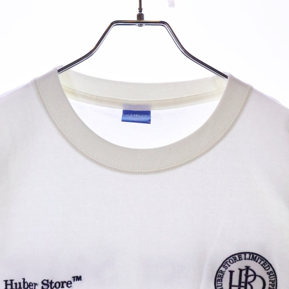 HUBER STORE(ヒューバーストア) 25SS ORIGINAL ENBLEM TEE オリジナルエンブレムTシャツ ホワイト