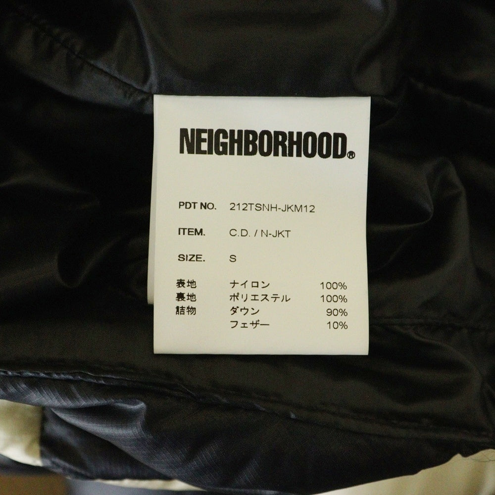 NEIGHBORHOOD(ネイバーフッド) 21AW C.D. N-JKT ダイヤキルティング ノーカラー ダウンジャケット ブラック/ホワイト 212TSNH-JKM12