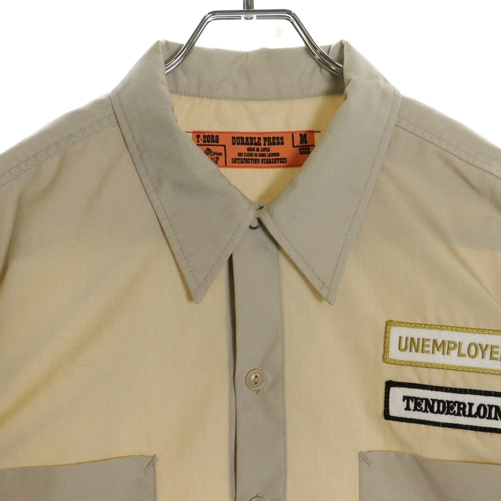 TENDERLOIN(テンダーロイン) T-WORK SHT フロントパッチ コットンポリ 半袖ワークシャツ ベージュ
