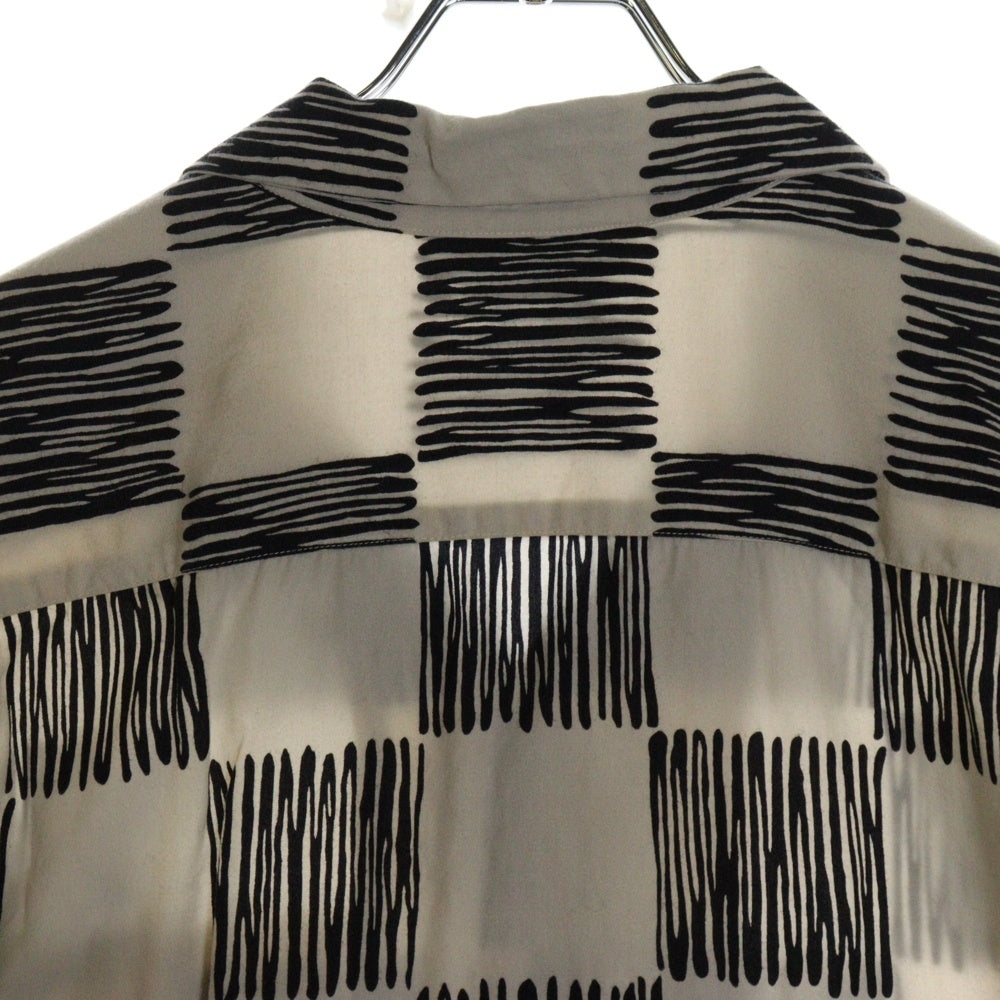 TENDERLOIN(テンダーロイン) T-RAYON SHT 総柄 レーヨン オープンカラー 半袖シャツ ホワイト/ブラック