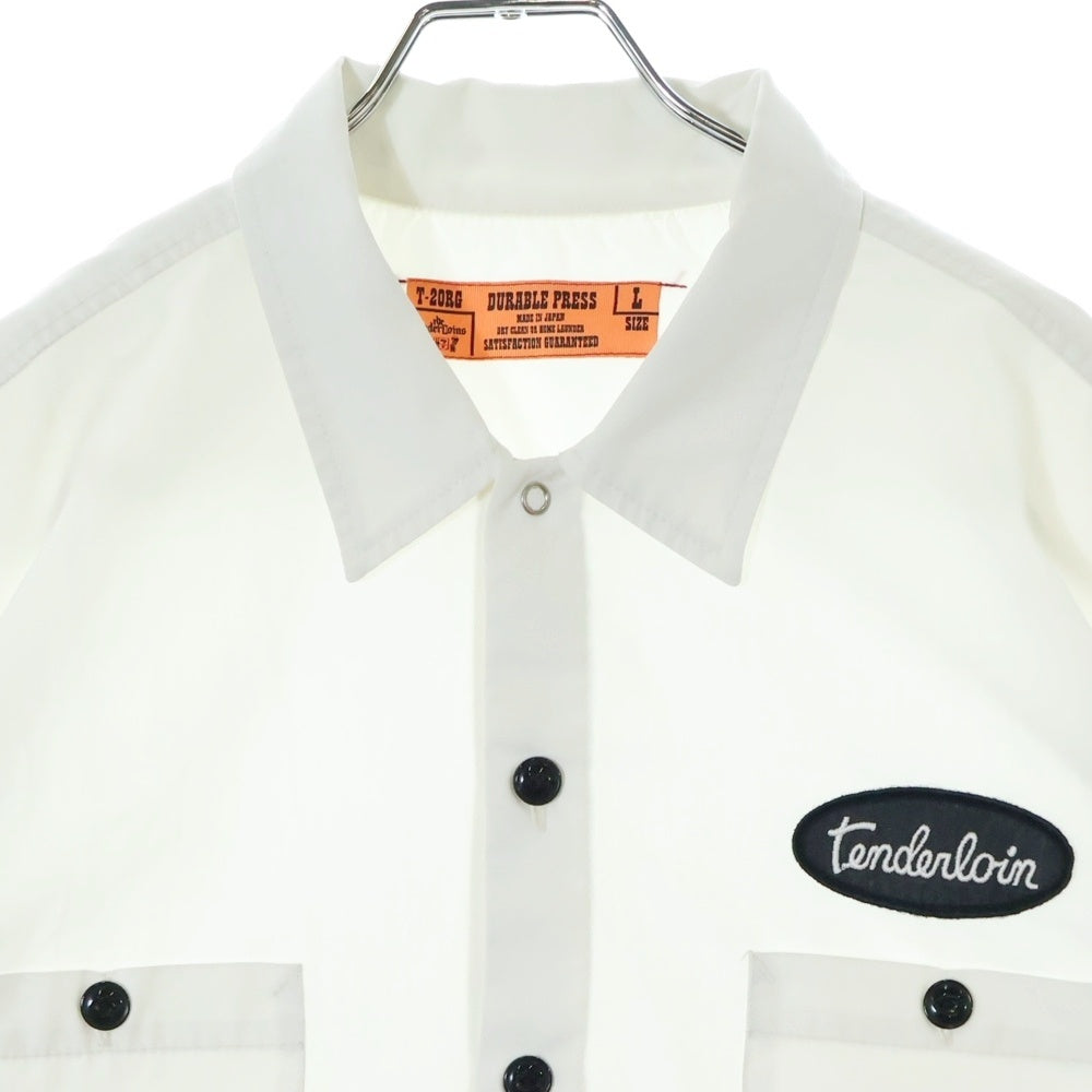 TENDERLOIN(テンダーロイン) T-WORK SHT フロントパッチ コットン 半袖ワークシャツ ホワイト