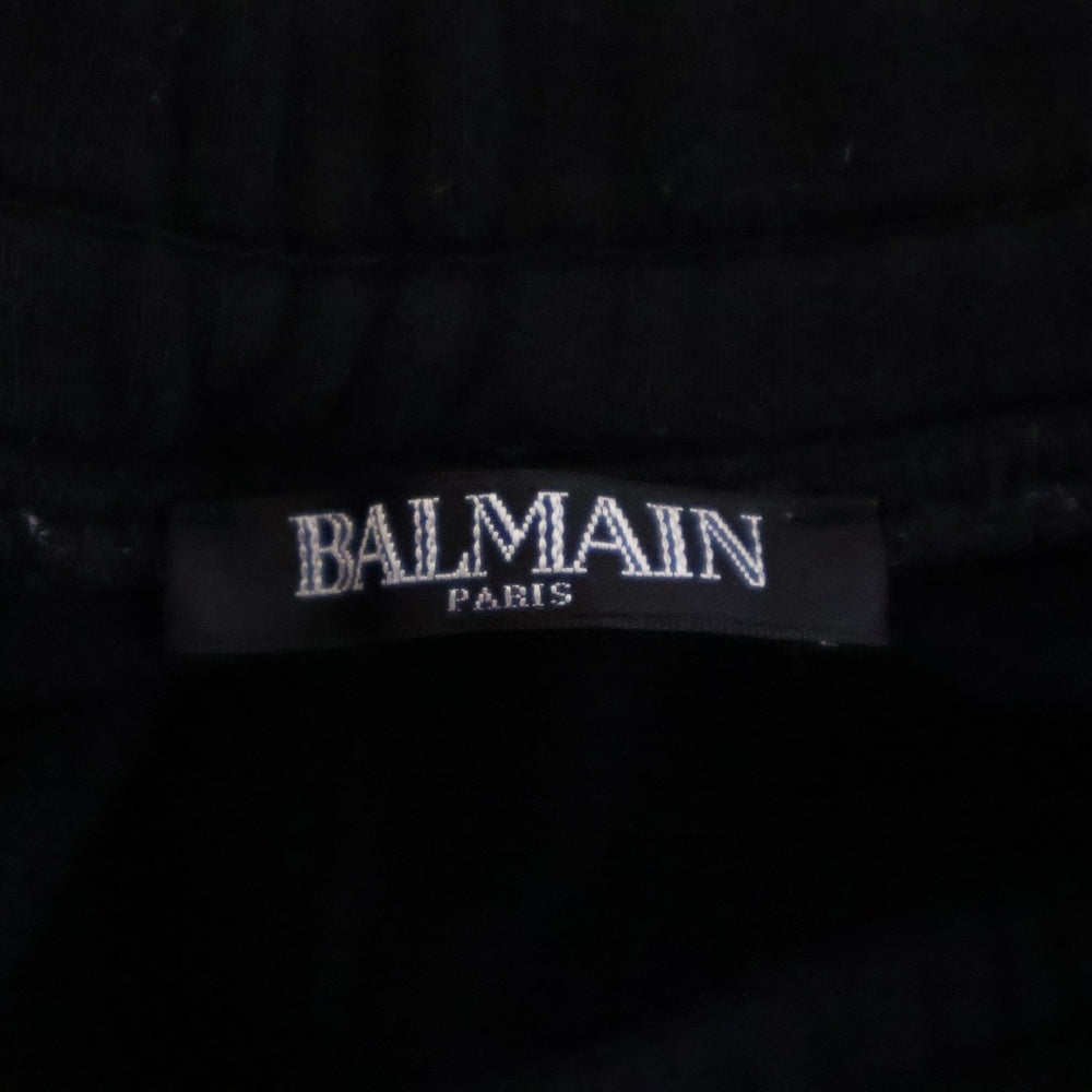 BALMAIN(バルマン) ポルトガル製 コットン スウェット バイカーパンツ ブラック W6HJ583B928