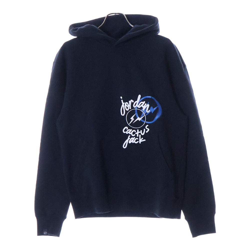 NIKE(ナイキ) ×FRAGMENT ×TRAVIS SCOTT フラグメント トラヴィススコット 両面プリント プルオーバースウェットパーカー フーディー ブラック DJ0615-010