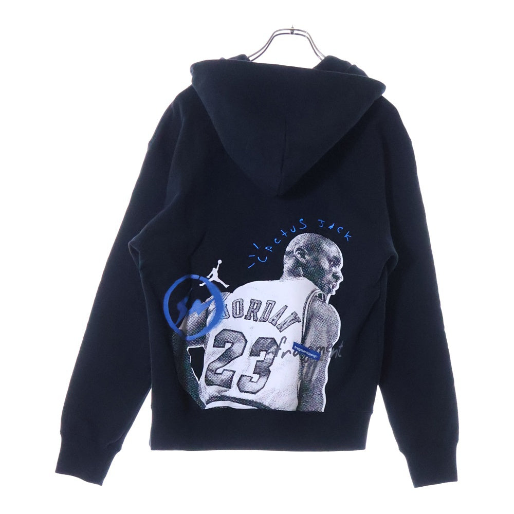 NIKE(ナイキ) ×FRAGMENT ×TRAVIS SCOTT フラグメント トラヴィススコット 両面プリント プルオーバースウェットパーカー フーディー ブラック DJ0615-010