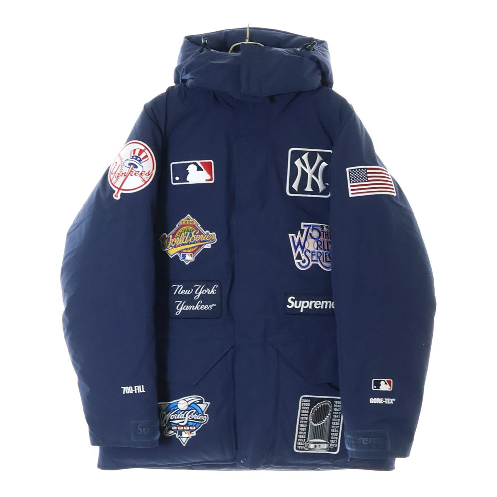 SUPREME(シュプリーム) 21AW New York Yankees GORE-TEX 700-Fill Down Jacket ニューヨークヤンキース ゴアテックス フーデッドダウンジャケット ネイビー