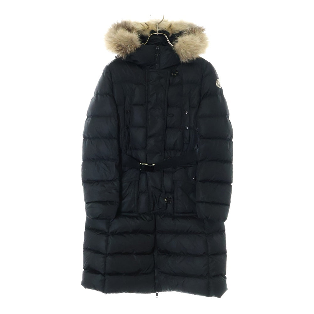 MONCLER(モンクレール) 15AW GENEVRIETTE ジュヌブリエッテ ファーフード ナイロン ジップアップ ダウンジャケット コート レディース A20934982025 ブラック