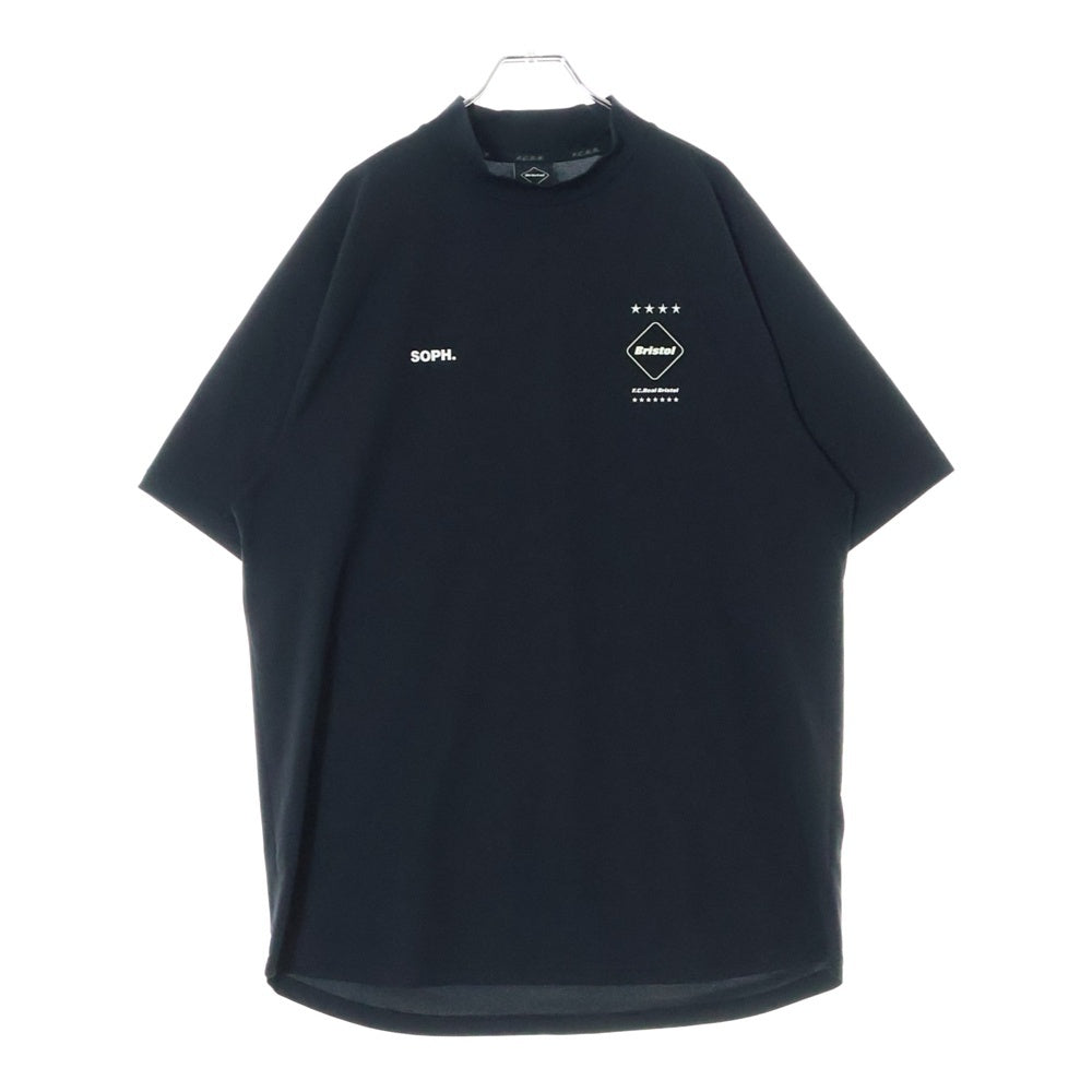 F.C.R.B./F.C.Real Bristol/FCRB(エフシーアールビー/エフシーレアルブリストル) 22SS S/S TEAM MOCK NECK TOP ショートスリーブ チーム トップ モックネック半袖Tシャツ カットソー ブラック FCRB-220023