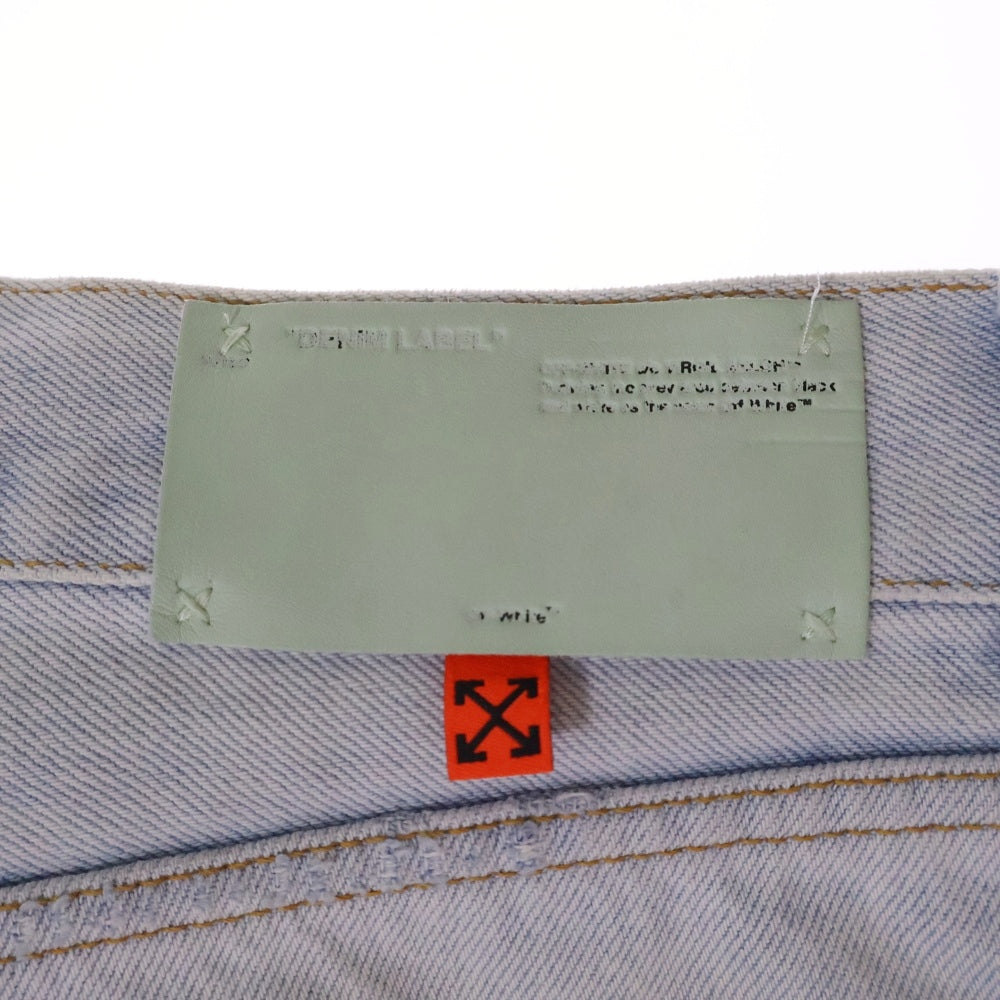 OFF-WHITE(オフホワイト) 19AW バニーエンブロイダリー ダメージ加工 ブーツカットデニムパンツ インディゴ OMYA065R20386008