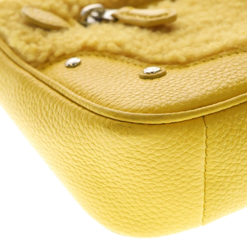 COACH(コーチ) スモール ライダー ポシェット ボア切替 レザー ポシェット ショルダー バッグ イエロー レディース G1593-36490