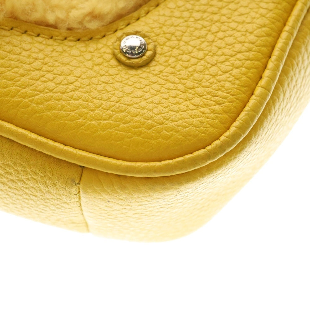 COACH(コーチ) スモール ライダー ポシェット ボア切替 レザー ポシェット ショルダー バッグ イエロー レディース G1593-36490