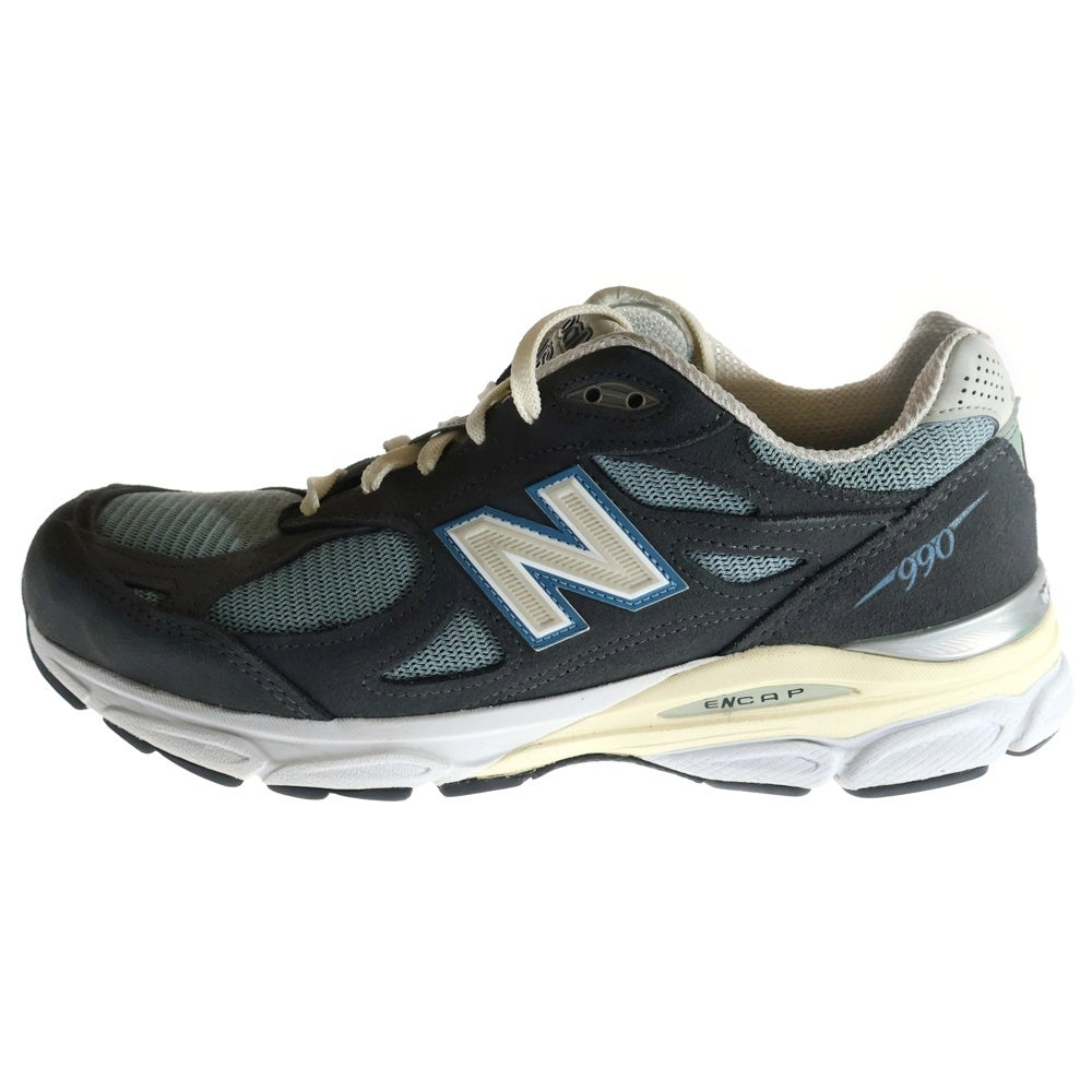 New Balance(ニューバランス) ×KITH M990KS3 STEEL BLUE キス スティールブルー スウェード ローカットスニーカー グレー US9.5/27.5cm