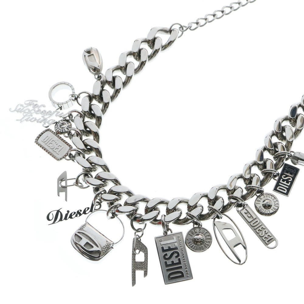 DIESEL(ディーゼル) STAINLESS STEEL CHARM CHAIN NECKLACE ステンレススチール チャームチェインネックレス シルバー DX1521