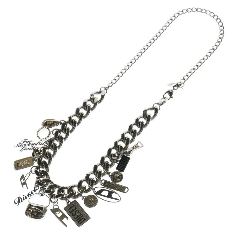 DIESEL(ディーゼル) STAINLESS STEEL CHARM CHAIN NECKLACE ステンレススチール チャームチェインネックレス シルバー DX1521
