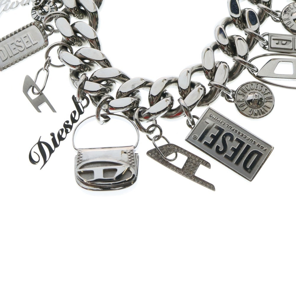 DIESEL(ディーゼル) STAINLESS STEEL CHARM CHAIN NECKLACE ステンレススチール チャームチェインネックレス シルバー DX1521