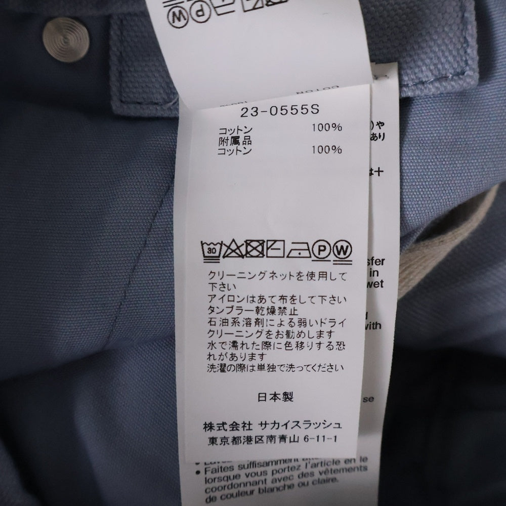 Sacai(サカイ) 23AW ×Carhartt WIP Canvas Pants カーハート キャンバスペインターパンツ ブルー 23-0555S