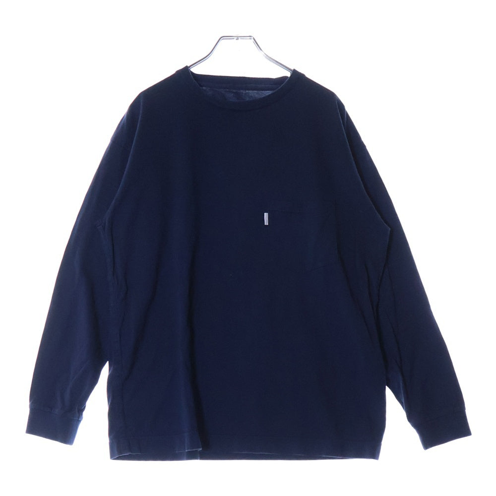 SH(エスエイチ) L/S T-SHIRT ポケット クルーネック 長袖Tシャツ カットソー ネイビー SH-LSCN-001