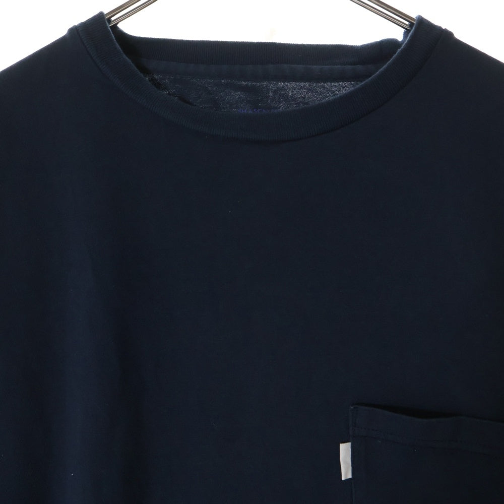 SH(エスエイチ) L/S T-SHIRT ポケット クルーネック 長袖Tシャツ カットソー ネイビー SH-LSCN-001