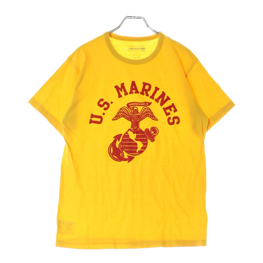 TOYS McCOY(トイズマッコイ) 19N76 U.S.MARINES TEE タクシードライバー フロントプリントTシャツ 半袖クルーネックカットソー イエロー TMC2418