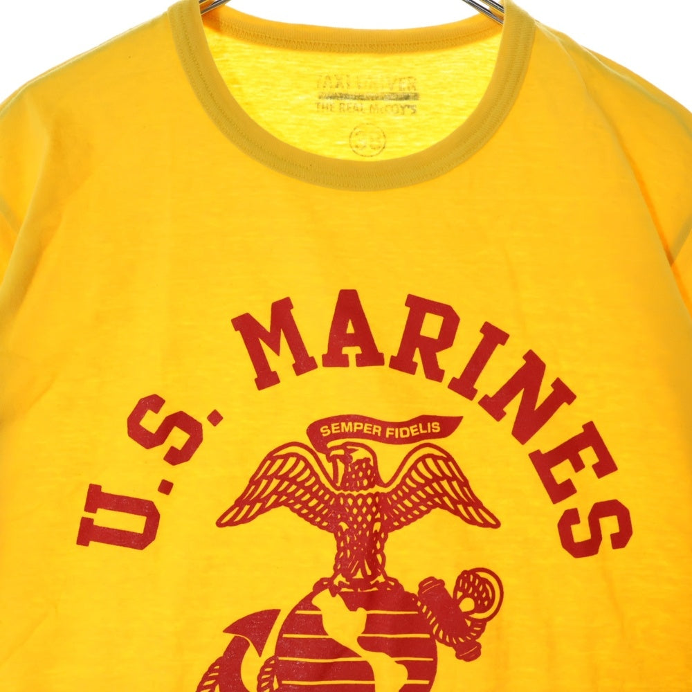 TOYS McCOY(トイズマッコイ) 19N76 U.S.MARINES TEE タクシードライバー フロントプリントTシャツ 半袖クルーネックカットソー イエロー TMC2418