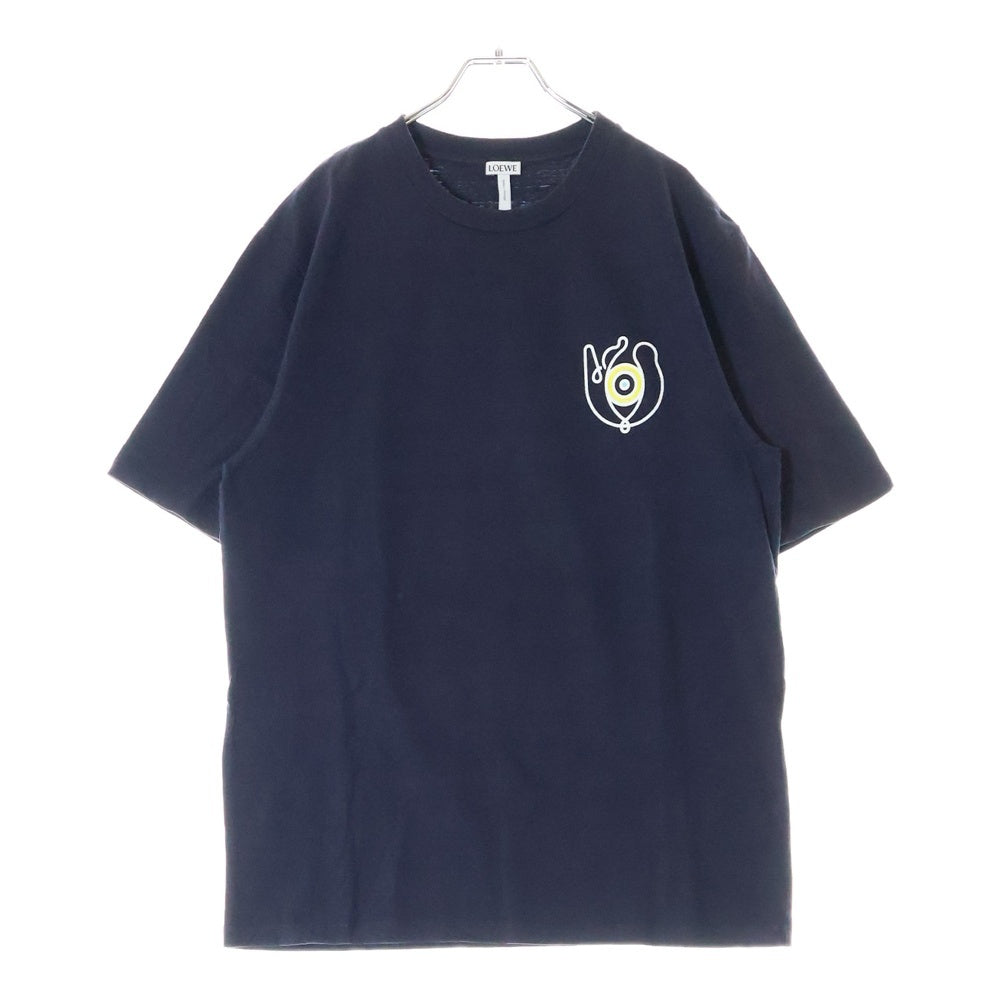 LOEWE(ロエベ) EYE NATURE PRINTED T-SHIRT アイ ネイチャー プリンテッド クルーネック半袖Tシャツ カットソー ネイビー H6199970CR