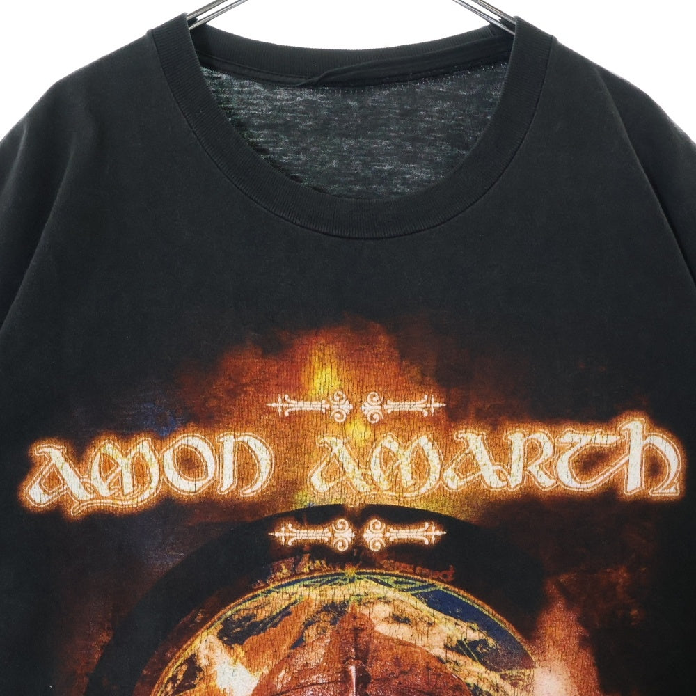 VINTAGE(ヴィンテージ) AMON AMARTH アモン アマース 両面プリント クルーネック 半袖 Tシャツ カットソー ブラック