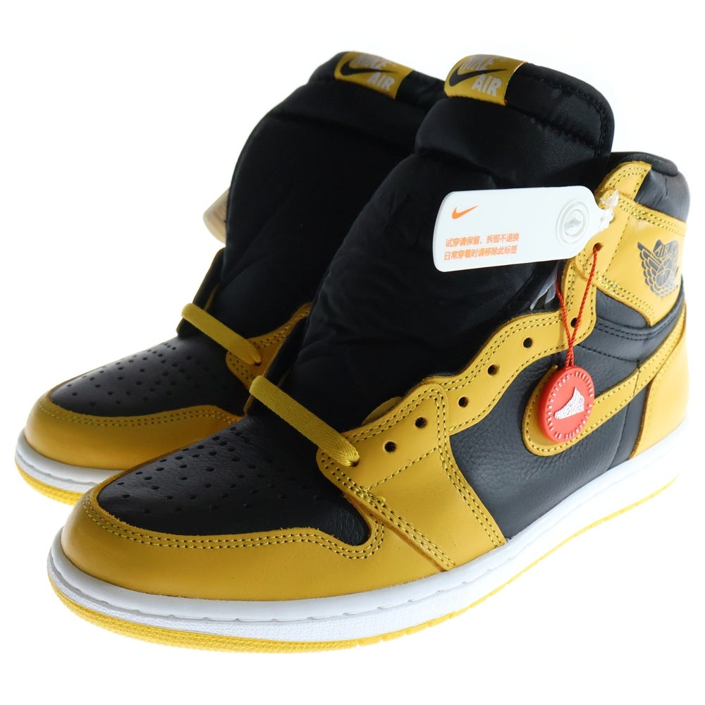NIKE(ナイキ) AIR JORDAN1 RETRO HIGH OG POLLEN エアジョーダン 1 レトロ パラン ハイカットスニーカー ブラック/イエロー US10/28cm 555088-701