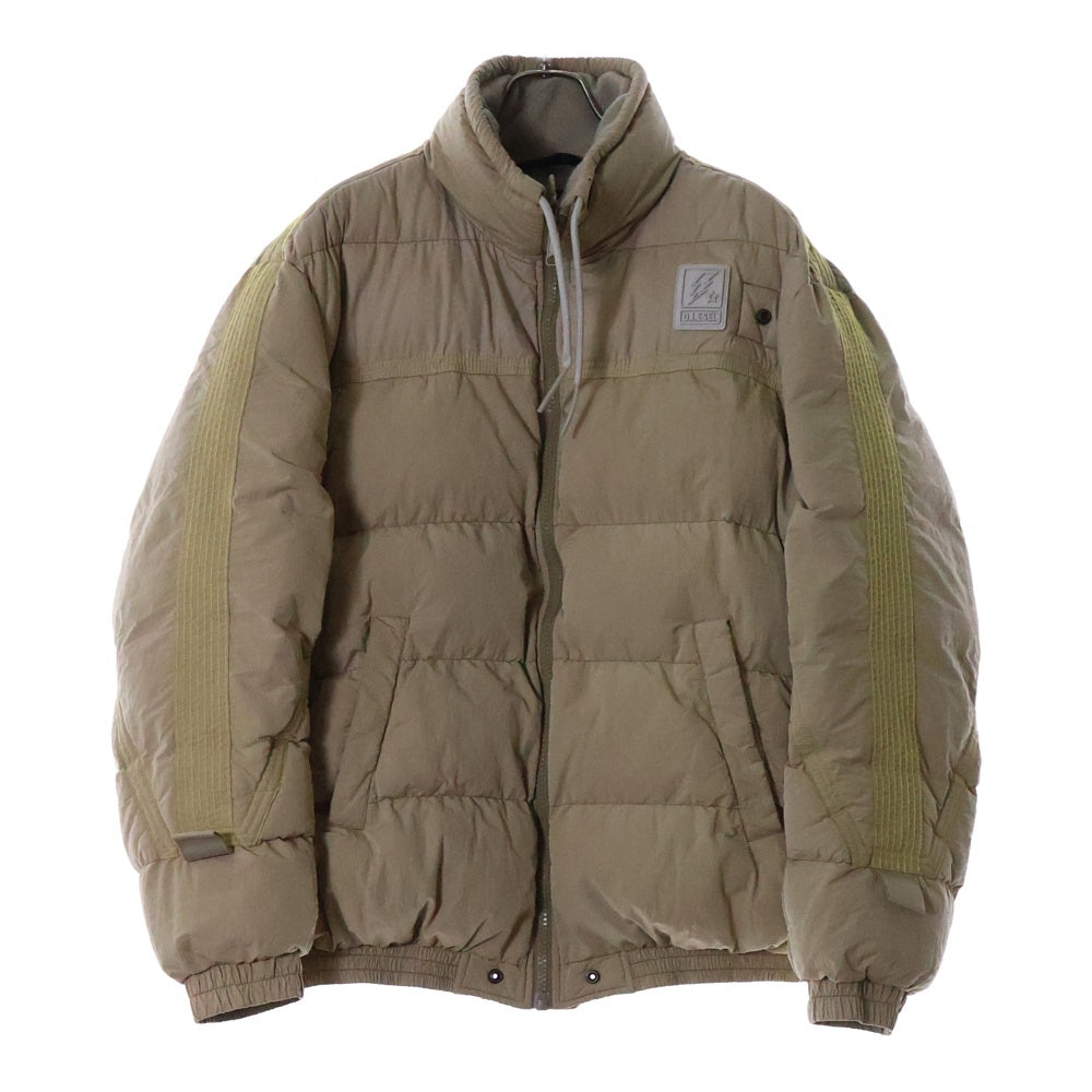 DIESEL(ディーゼル) W-BRIGGGS 胸ラバーロゴ 袖ラインステッチ ジップアップ中綿ジャケット ベージュ A03029