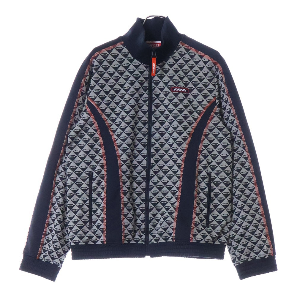 DIESEL(ディーゼル) 22AW AMST-ATHAMO-RW27 ロゴ総柄 ジップアップトラックジャケット ベージュ/ブラック
