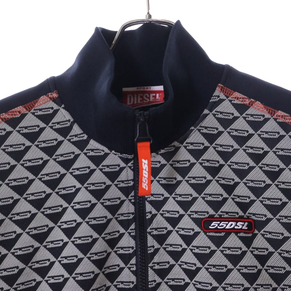 DIESEL(ディーゼル) 22AW AMST-ATHAMO-RW27 ロゴ総柄 ジップアップトラックジャケット ベージュ/ブラック