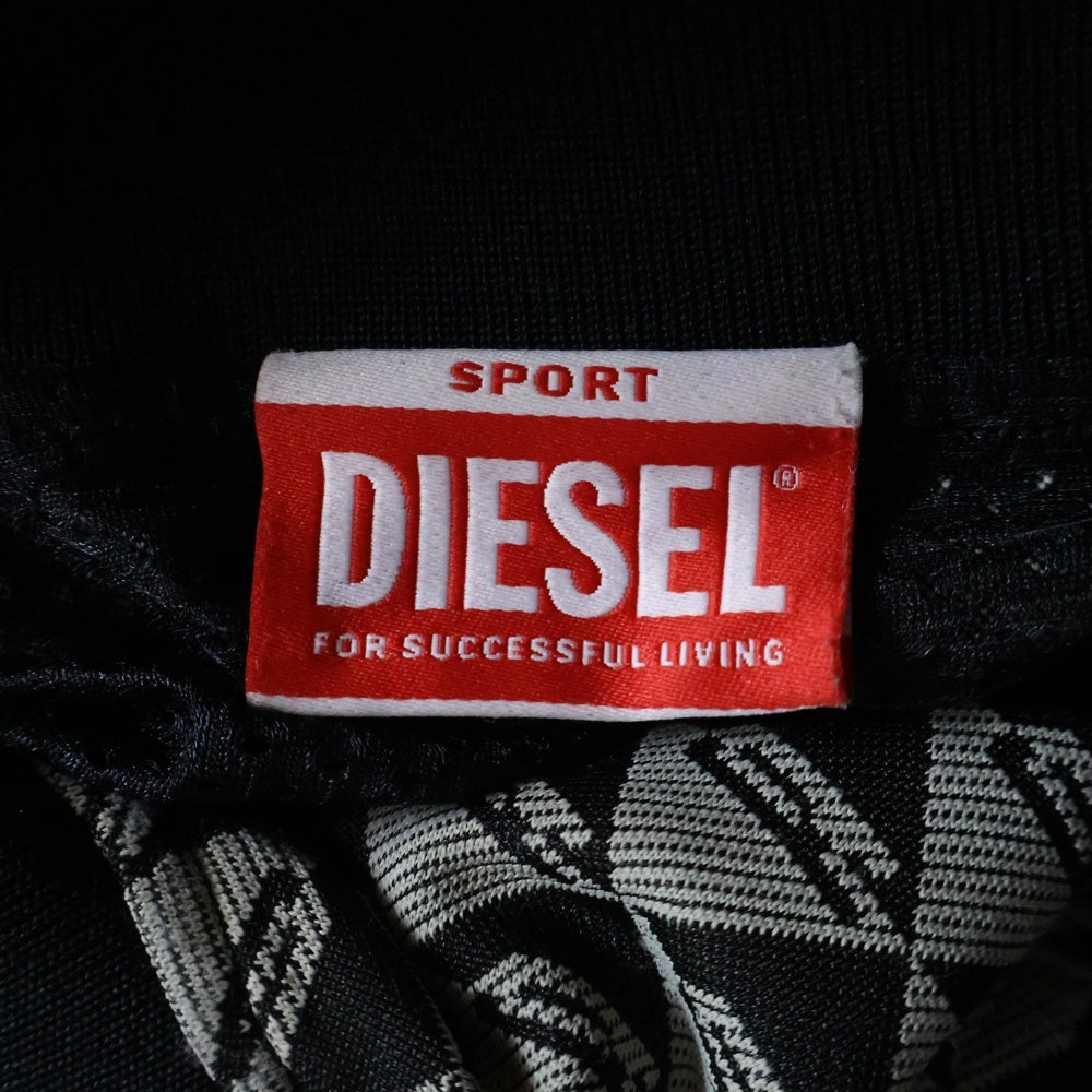 DIESEL(ディーゼル) 22AW AMST-ATHAMO-RW27 ロゴ総柄 ジップアップトラックジャケット ベージュ/ブラック