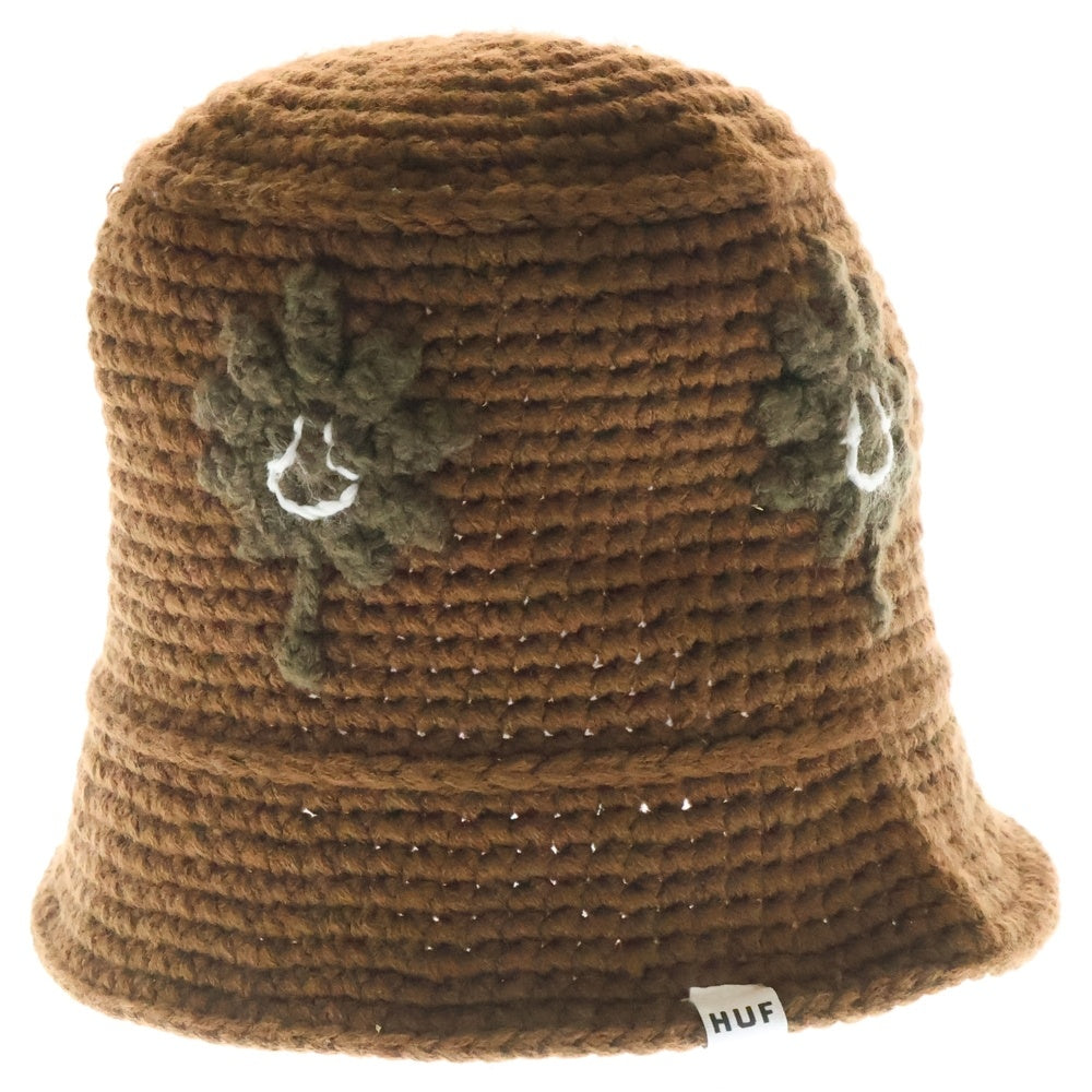 HUF(ハフ) NATURE BUDDY KNIT BUCKET ネイチャーバディ ニットバケットハット 帽子 ブラウン WHT0004