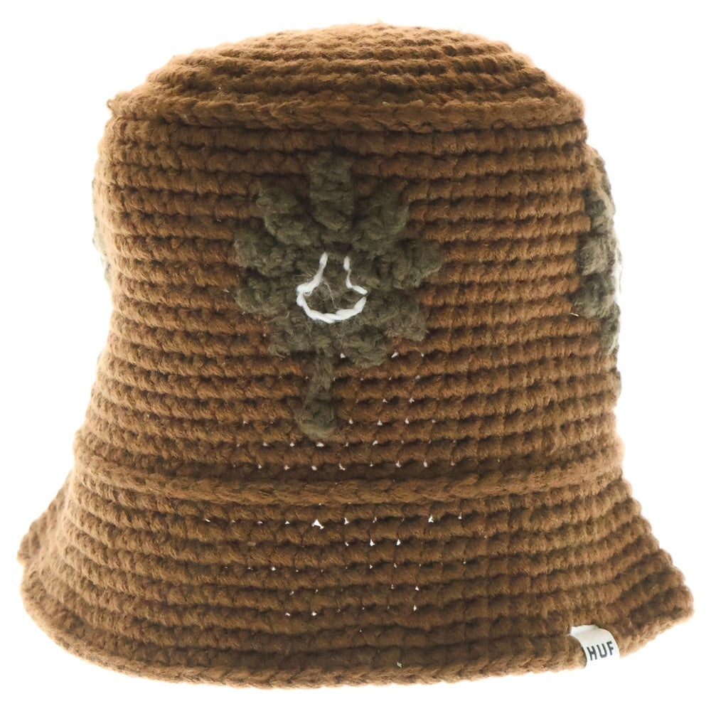 HUF(ハフ) NATURE BUDDY KNIT BUCKET ネイチャーバディ ニットバケットハット 帽子 ブラウン WHT0004